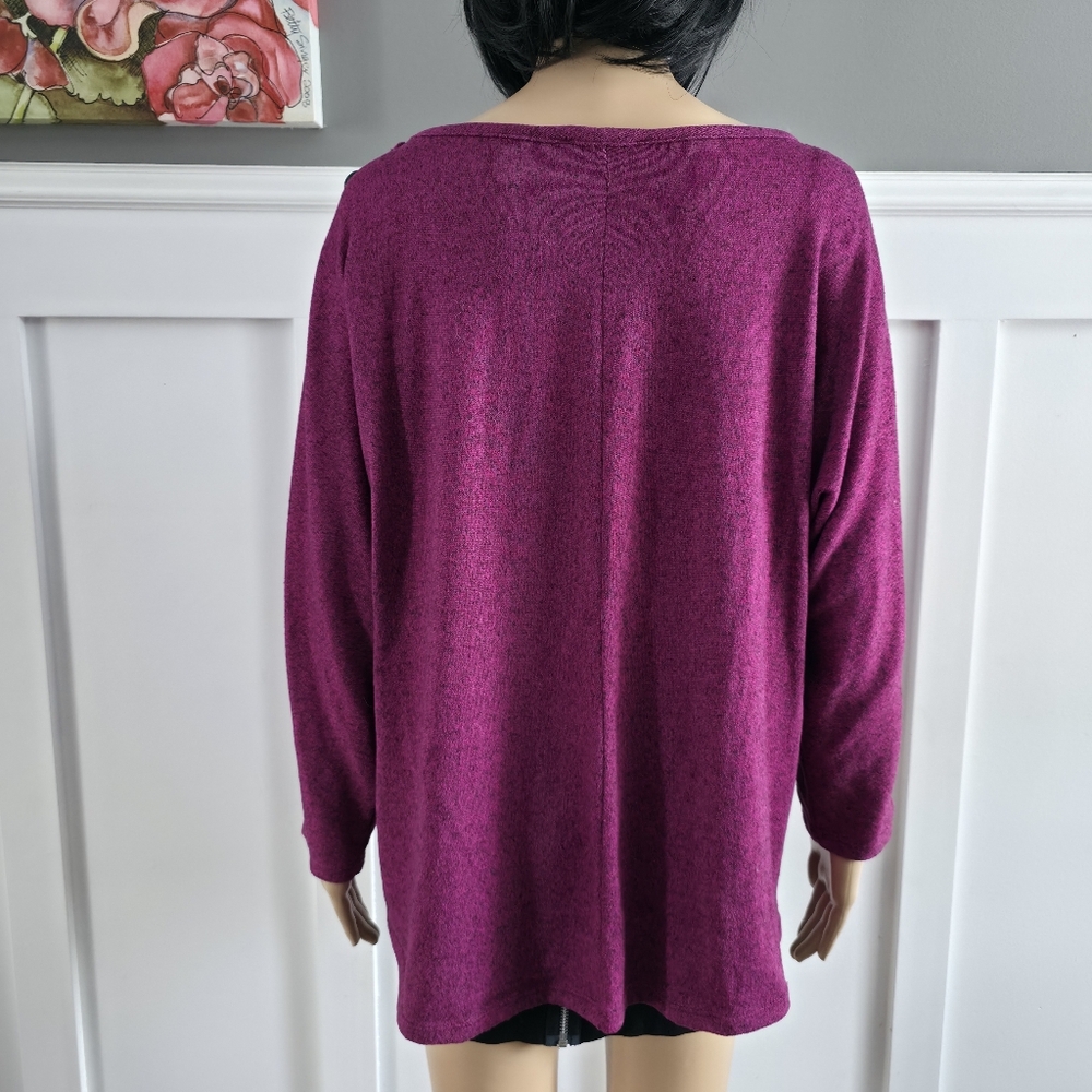 Lily Morgan – Button-Detail Knit Top – Effortless Boho Chic-size XL - Picture 8 of 12